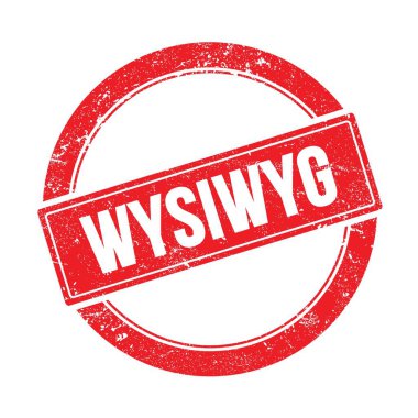 WYSIWYG metin üzerinde kırmızı grungy yuvarlak vintage pul.