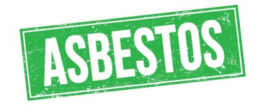 Yeşil grungy dikdörtgen damga işareti üzerine ASBESTOS metni.