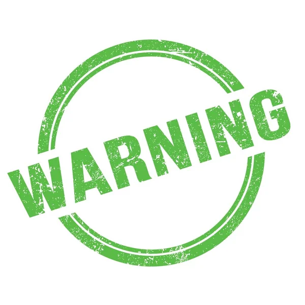 緑のグランジヴィンテージラウンドスタンプに書かれた警告テキスト — ストック写真