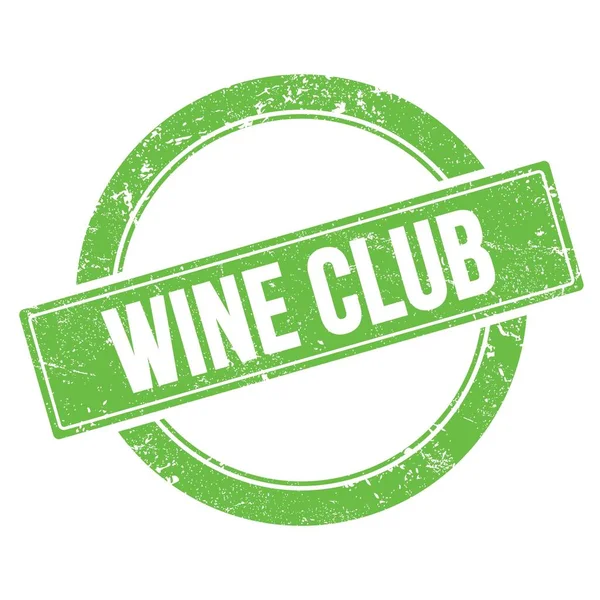 Wine Club Текст Зеленому Круглому Вінтажному Штампі — стокове фото