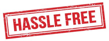 Kırmızı grungy vintage dikdörtgen damgalı HASSLE özgür metin.