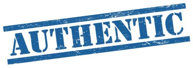 Mavi grungy dikdörtgen vintage damga üzerinde ATHENTIC metin.