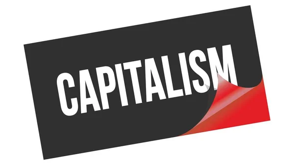 Capitalismo Testo Scritto Bollo Adesivo Rosso Nero — Foto Stock