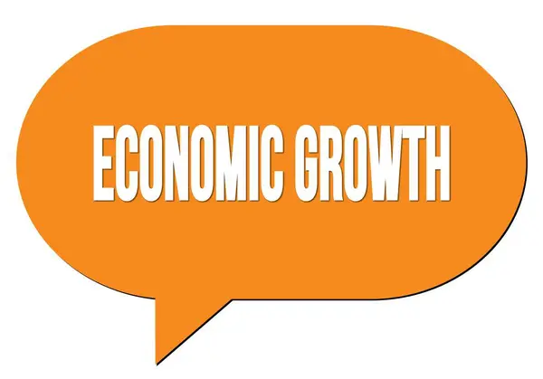 Growth Ekonomiczny Tekst Napisany Pomarańczowym Znaczkiem Bąbelkami — Zdjęcie stockowe