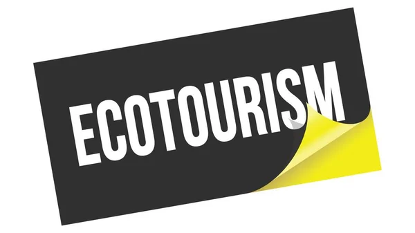 Ecotourism Text Napsaný Černé Žluté Samolepce Razítko — Stock fotografie