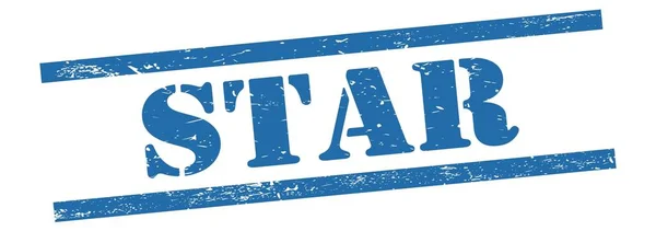 Star Tekst Blauwe Grungy Vintage Rubber Stempel — Stockfoto