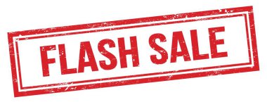 Kırmızı grungy vintage dikdörtgen damgalı FLASH satışı metni.