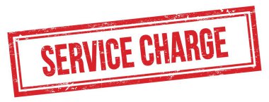 Kırmızı grungy vintage dikdörtgen damgalı SERVICE şarj metni.