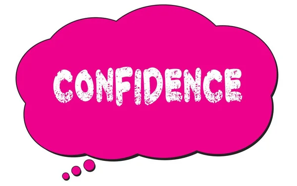 Confidence Szöveget Írt Egy Rózsaszín Gondolat Felhő Buborék — Stock Fotó