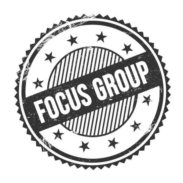 FOCUS GROUP metin siyah grungy zig zag kenarları yuvarlak mühür.