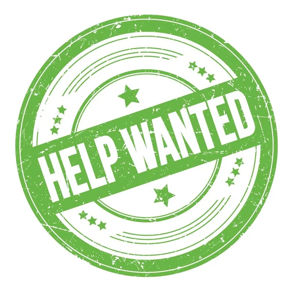 Help Wanted Text Green Grungy Texture Stamp — Stock Photo, Image