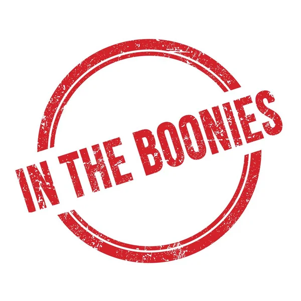 Boonies Teks Ditulis Pada Cap Bundar Grungy Merah — Stok Foto
