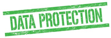 DATA PROTECTION yeşil grungy dikdörtgen işareti metni.