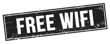 Siyah grungy dikdörtgen mühür işareti üzerinde özgür WIFI metin.