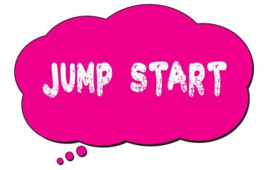 Pembe düşünce bulutu üzerine yazılmış JUMP Başlat metni.