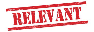 Kırmızı grungy vintage kauçuk damga üzerine RELEVANT metin.