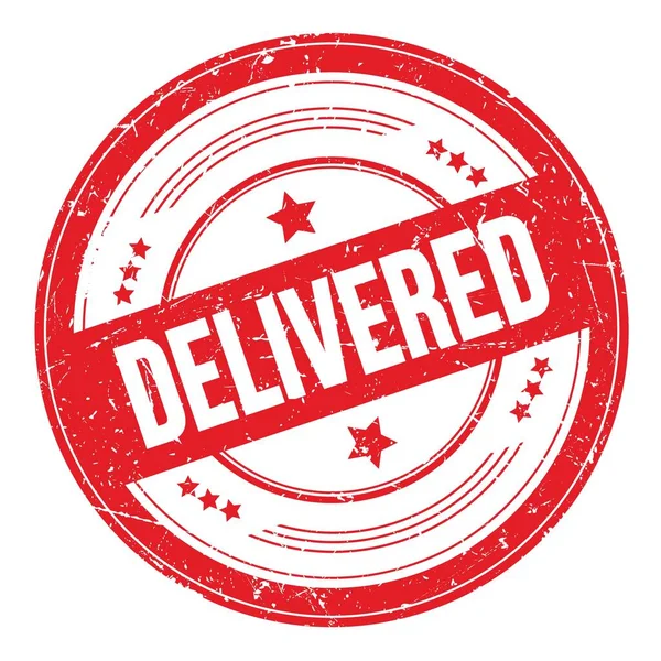 Delivered Text Red Grungy Texture Stamp — Stock Photo, Image