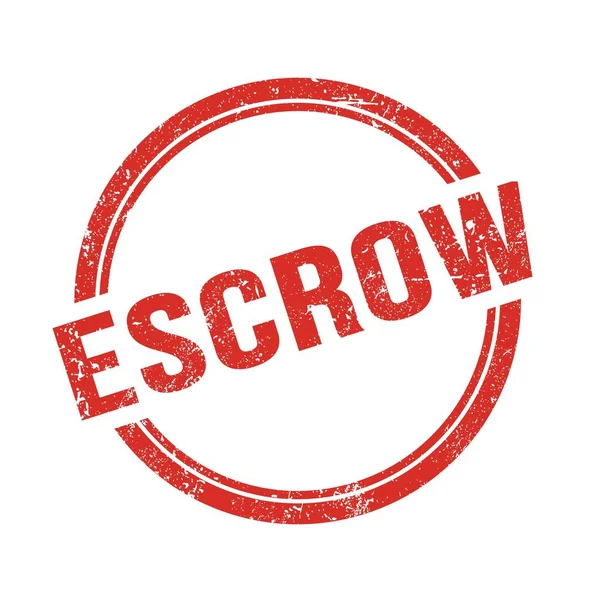 Escrow Text Napsaný Červeném Grungy Vintage Kulatém Razítku — Stock fotografie