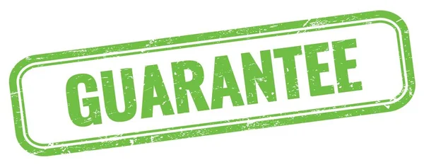 Guarantee Text Green Grungy Vintage Rectangle Stamp — Stock Photo, Image