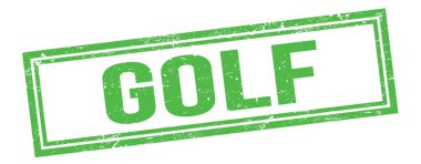 Yeşil grungy vintage dikdörtgen damgalı GOLF metni.