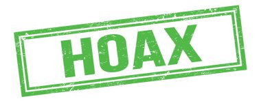 Yeşil grungy vintage dikdörtgen damgalı HOAX metni.