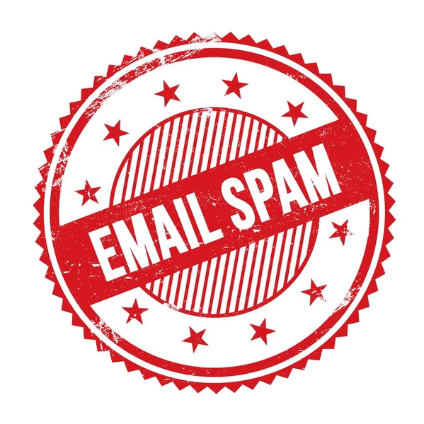 Email Spam Tekst Napisany Czerwonym Grungy Zyg Zag Granic Okrągły — Zdjęcie stockowe