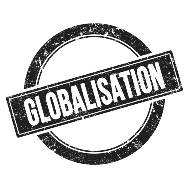 Siyah Grungy Yuvarlak Vintage Pul Üzerine Globalisation Metin — Stok fotoğraf