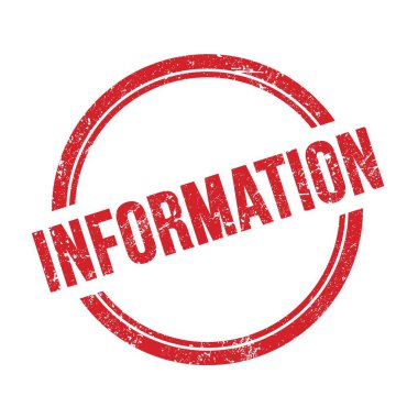 Bilgilendirme metni kırmızı grungy vintage yuvarlak pul üzerine yazılmış.