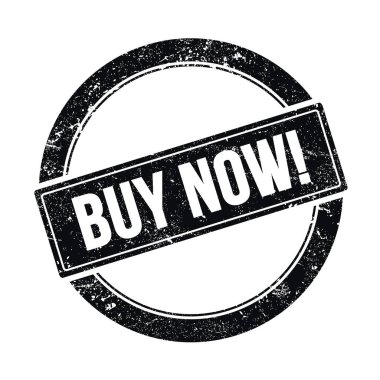 Şimdi al! Siyah grungy round vintage pulu üzerine metin.