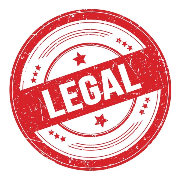 Tekst Legalny Czerwonym Okrągłym Znaczku Tekstury Grungy — Zdjęcie stockowe