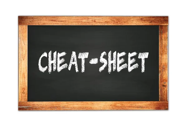 Cheat Sheet文字写在黑色木制框架学校黑板上 — 图库照片