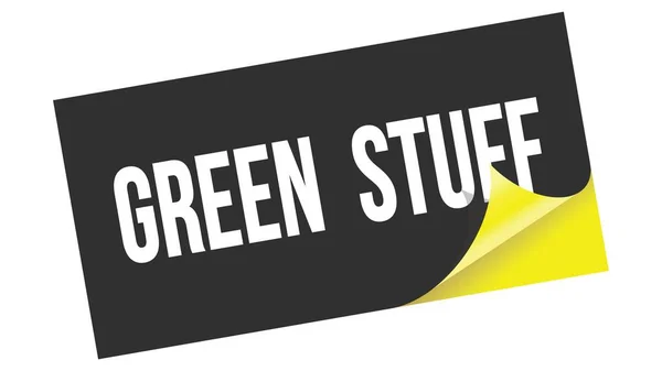Green Stuff Text Napsaný Černé Žluté Samolepce Razítko — Stock fotografie