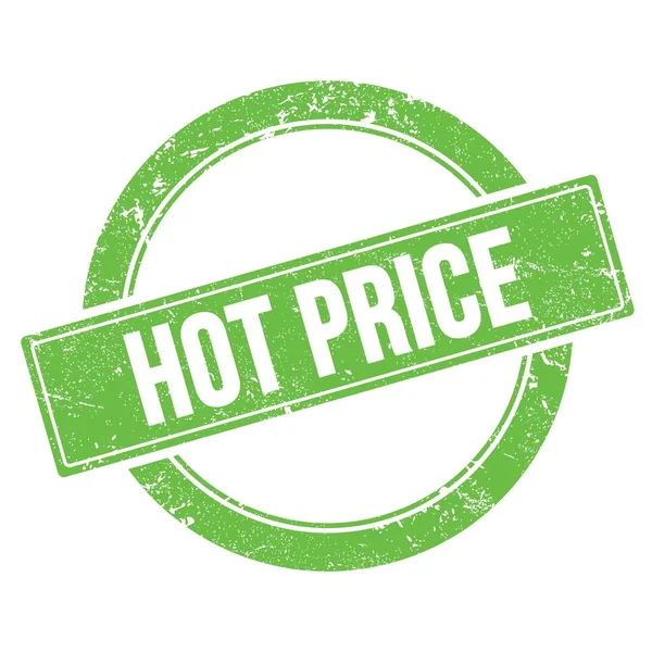 Hot Price Text Grön Grungy Runda Vintage Stämpel — Stockfoto