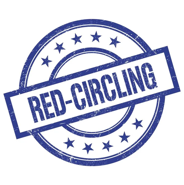 Red Circlingテキスト青丸ヴィンテージゴムスタンプ — ストック写真