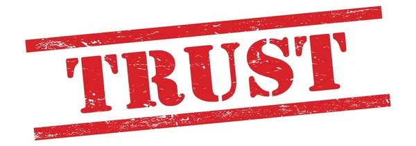 Trust Text Red Grungy Vintage Rubber Stamp — Stock Photo, Image