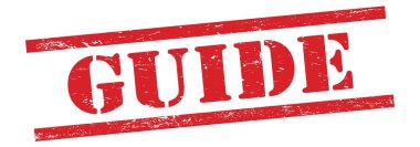 Kırmızı grungy vintage kauçuk damga üzerinde Kılavuz metin.