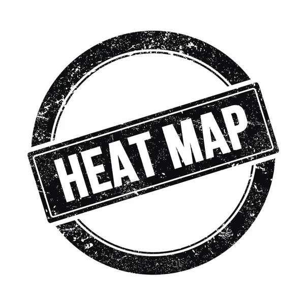 Heat Map Tekst Zwarte Grungy Ronde Vintage Stempel — Stockfoto