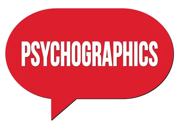 Psychographics文字是用红色的语音泡沫邮票写的 — 图库照片