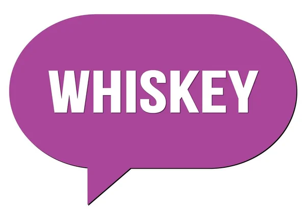 Whiskey Szöveg Lila Beszéd Buborék Bélyegzővel Írva — Stock Fotó