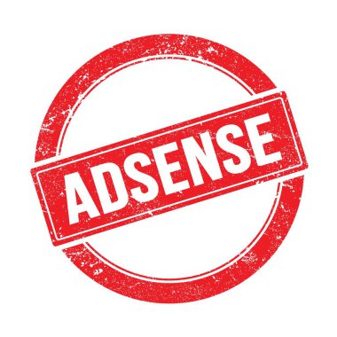 Kırmızı grungy yuvarlak vintage damga üzerinde ADSENSE metin.