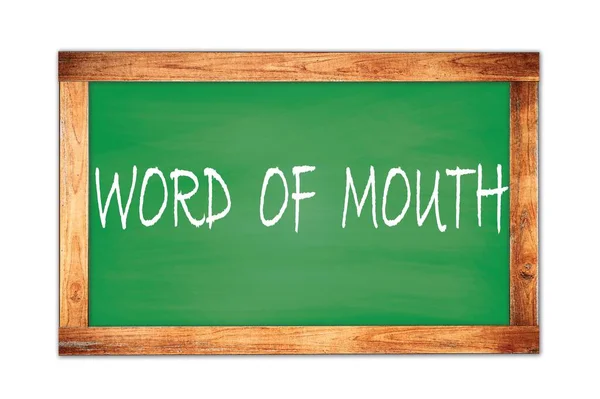 Текст Word Mouth Написан Зеленой Деревянной Рамке Школьной Доски — стоковое фото