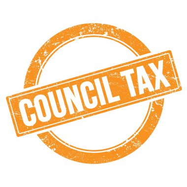 Turuncu grungy round vintage pulu üzerine COUNCIL Vergi metni.