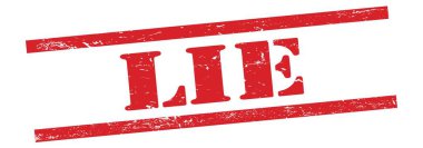 Kırmızı grungy vintage kauçuk damga üzerinde LIE metin.