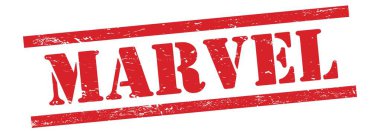 Kırmızı grungy vintage kauçuk damga üzerine MARVEL metin.