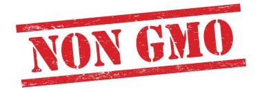 Kırmızı grungy vintage kauçuk damga üzerinde GDO olmayan metin.