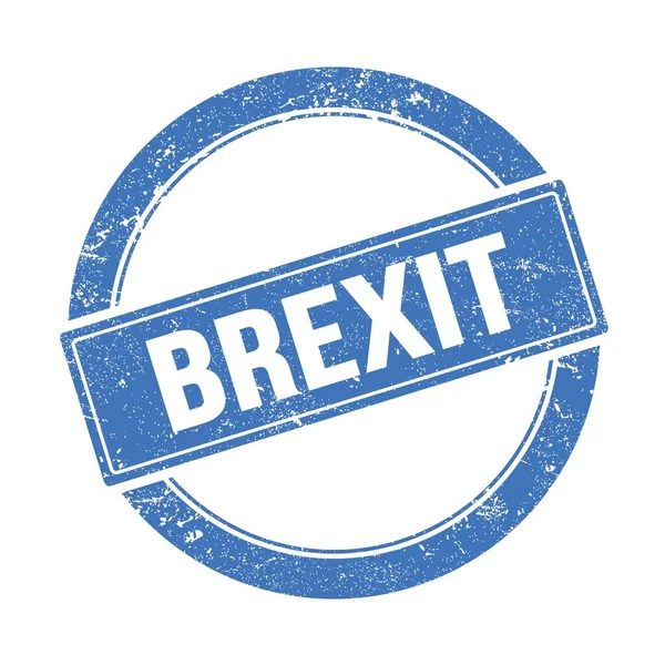 Tekst Brexit Niebieski Grungy Okrągły Znaczek Vintage — Zdjęcie stockowe