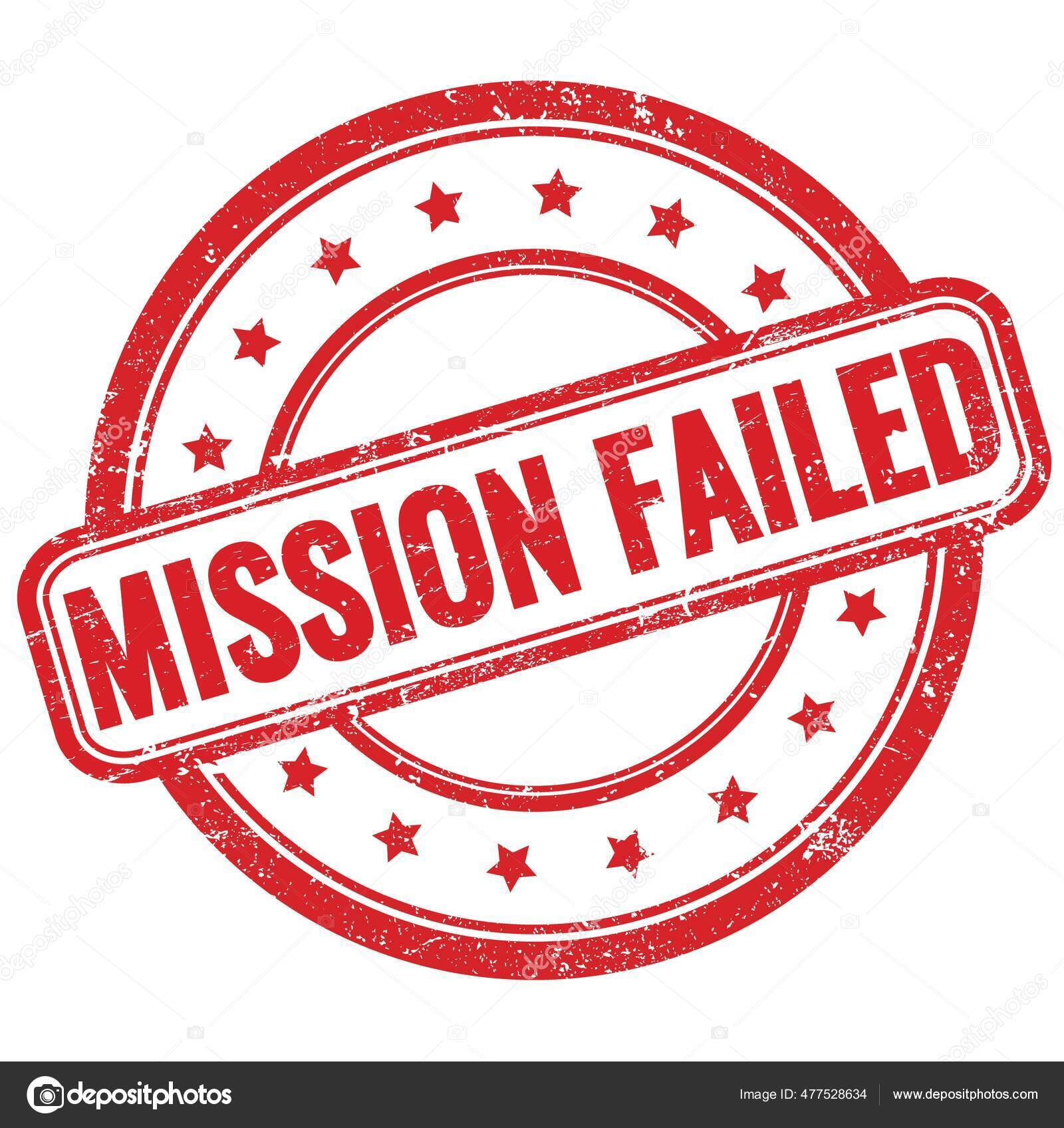 Mission Failed Text Red Vintage Grungy Rubber Stamp Stock Photo by ...