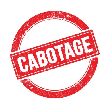 Kırmızı grungy yuvarlak vintage damga üzerinde CABOTAGE metin.