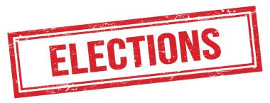 Kırmızı grungy vintage dikdörtgen damgalı ELEKSİYON metin.