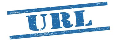 URL word written on blue lined stamp